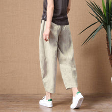 Load image into Gallery viewer, Women&#39;s Cotton Linen Pants Elastic Waist Vintage Trousers Lady Loose Casual Pants S-2XL Retro Literary Cotton Trousers