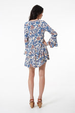 Load image into Gallery viewer, Floral V Neck Long Sleeve Beach Mini Dress