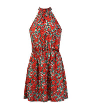 Load image into Gallery viewer, Summer Sexy Halter Lace Up Floral Sleeveless Print Mini Dress