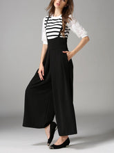 Load image into Gallery viewer, Spring And Autumn New High Waist Strap Pleated Bags Ankle Length Wide Leg Pants