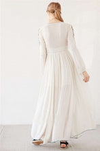 Load image into Gallery viewer, Bohemian Long Sleeve Embroidery Split Long Dress