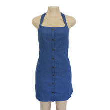 Load image into Gallery viewer, Three-Color Solid Color Denim Slim Mini Dress