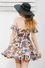 Load image into Gallery viewer, New summer cool V-neck print hanging neck strapless dress beach skirt