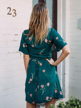 Load image into Gallery viewer, Floral V-neck A-line Wrap Mini Dress