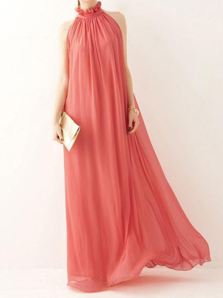 Halter Chiffon Bohemia Maxi Long Party Dress
