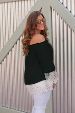Load image into Gallery viewer, Off Shoulder Lace Splice Long Sleeve Tops Blouse