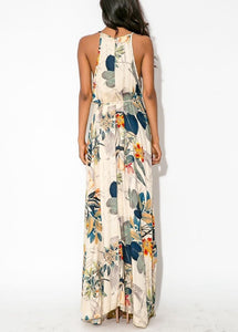 Floral Sleeveless Split Maxi Dress