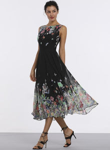 Floral Print Sleeveless Casual Maxi Dress