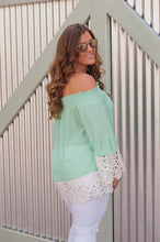 Load image into Gallery viewer, Off Shoulder Lace Splice Long Sleeve Tops Blouse