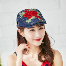 Load image into Gallery viewer, Embroidered Flower Baseball Hat Bailey Hat Ethnic Style Hat Hip Hop Hat Cowboy Forward Hat