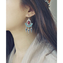 Load image into Gallery viewer, Retro Ethnic Tassel Earrings Female Pure Silver Needle Earrings