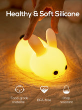 Load image into Gallery viewer, Touch Rabbit Night Lights Silicone Dimmable USB Rechargeable Lamps for Children Baby Gifts Cartoon Cute Animal Bunny Night Lamp