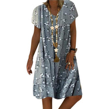 Load image into Gallery viewer, Summer Fashion Women Floral Print  V Neck Short Sleeve Dress
