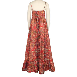 Woman's Boho Dress V-Neck Sleeveless Spaghetti Strap Long Dress