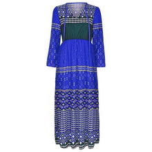 Load image into Gallery viewer, Plus Size Casual Patchwork Lange Mouwen V-hals Lange Jurk 2019 Nieuwe Mode Lente Herfst Party Dress