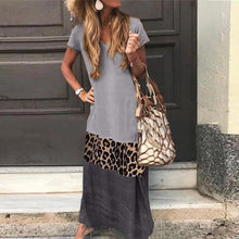 Load image into Gallery viewer, Women Vintage Leopard Fashion Casual Long Dress