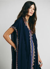 Load image into Gallery viewer, Embroidery ankle length boho cape style bohemia dress