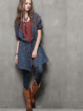 Load image into Gallery viewer, Autumn Long-sleeved Cardigan Vintage Cotton-striped Large-sleeve Shirt