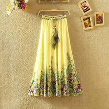 Load image into Gallery viewer, Print Floral Boho Style Long Skirt Huge Hem Chiffon Bohemian Skirt - 2