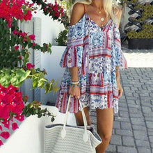 Load image into Gallery viewer, Women Dress Ladies Beach Summer Swing Retro Party Mini Casual Fashion