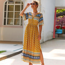 Load image into Gallery viewer, Women Summer Boho Floral Maxi Print Dress