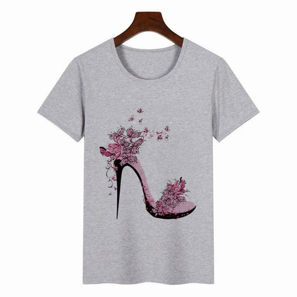 Women's Colorful Butterfly Print Short Sleeve T-shirt