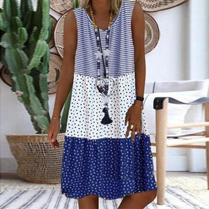 Women's Dresses Sleeveless V-neck Boho Print Midi Dress