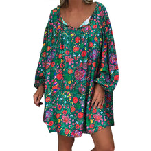 Load image into Gallery viewer, Women's Summer Boho Vintage Floral Print Deep V Neck Beach Mini Dresses