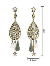 Load image into Gallery viewer, Retro Water Drop National Wind Hollow Long Earrings