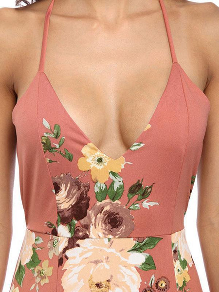 Floral Spaghetti-neck Maxi Dress-2