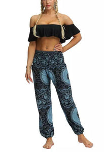 Printed loose leg bloomers women's sports yoga pants