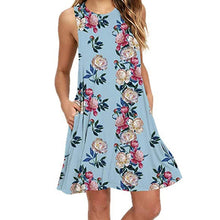 Load image into Gallery viewer, Spring / Summer Sleeveless Pullover Element Printed Pocket Swing Vest Dress-2