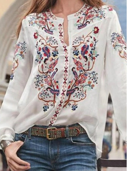 Explosions loose cardigan printed long-sleeved shirt tops