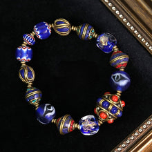 Load image into Gallery viewer, Original design retro Nepal ancient method Tibetan beads transfer beads glass bracelet