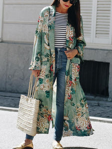 Fashion Floral Printed Cover-up Outwear