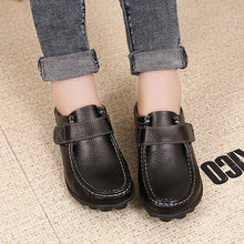 Load image into Gallery viewer, Soft Leather Pure Color Hook Loop Flat Comfortable Loafers