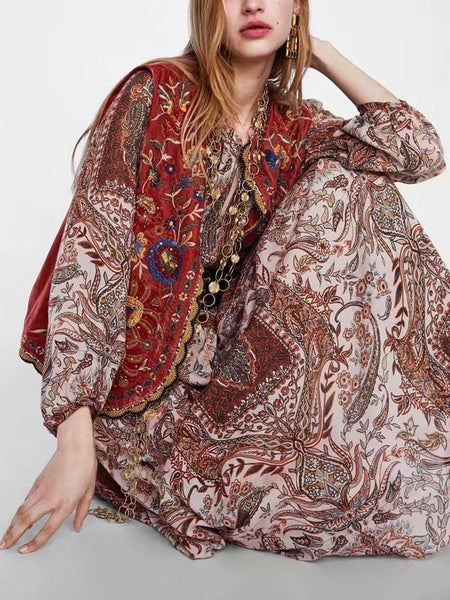 Boho Autumn Orang Floral Embroidery Sleeveless Outerwear Jacket