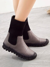 Load image into Gallery viewer, Winter Causal Genuine Leather Mid Calf Flat Boots