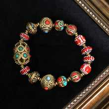 Load image into Gallery viewer, Original design retro Nepal ancient method Tibetan beads transfer beads glass bracelet