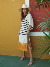 Load image into Gallery viewer, Striped Spring/Summer V-Neck Bat Sleeve Striped Dress