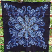 Load image into Gallery viewer, Tie Dyed TableCloth Handmade Blue Dyed Fabric Bed Sheet Ethnic Style Square Row Fish TableCloth
