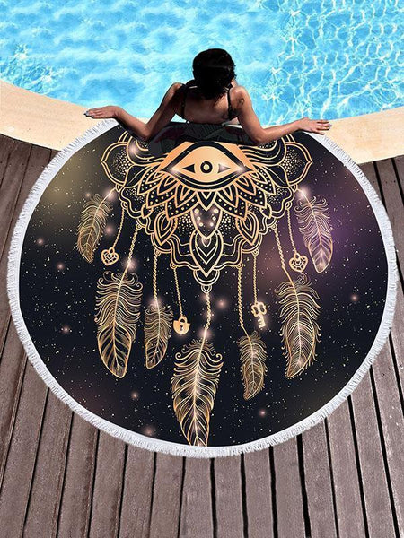 Dreamcatcher Circle Tasseled Beach Mat