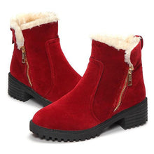 Load image into Gallery viewer, Warm Scrub Short Boots Side Zipper Mid Heel Ankle Shoes