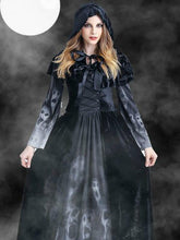 Load image into Gallery viewer, Winter Women Dress Halloween Cosplay Costume Vintage Witch Long Sleeve Maxi Dress Bandage Gothic Dresses vestidos mujer