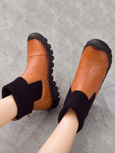 Load image into Gallery viewer, Winter Causal Genuine Leather Mid Calf Flat Boots