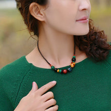 Load image into Gallery viewer, Women&#39;s Collar Chain Retro National Style Literature and Art Short Necklace Ceramic Ornaments Simple Accessories