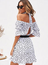 Load image into Gallery viewer, Off-the-shoulder Polka-dot Mini Dress