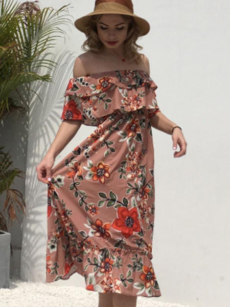 Bohemia Off-the-shoulder Maxi Dress