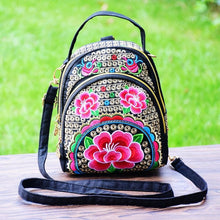 Load image into Gallery viewer, New National Style Multi-function Diagonal Single Shoulder Portable Double Shoulder Canvas Embroidery Flower Bag