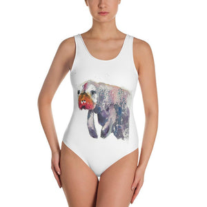 Colorful Manatee Print One-Piece Swimsuit